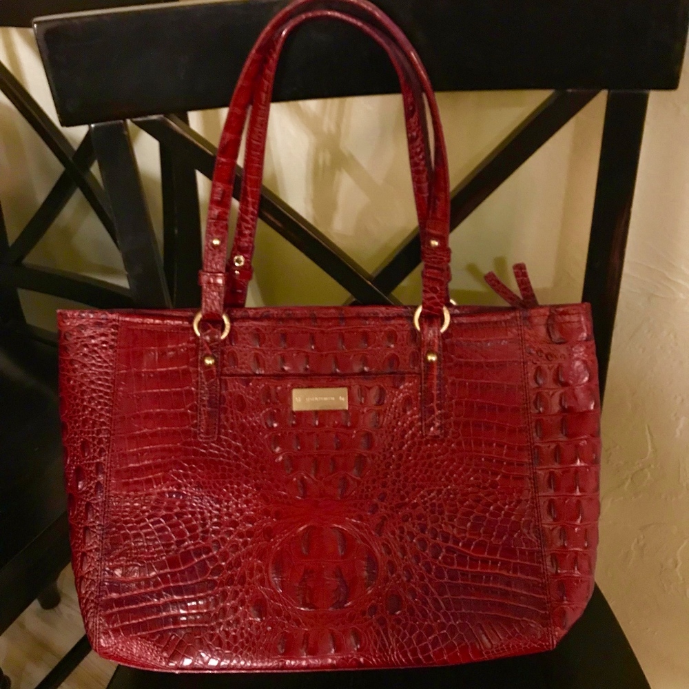 BRAHMIN RED CROCODILE LEATHER PURSE